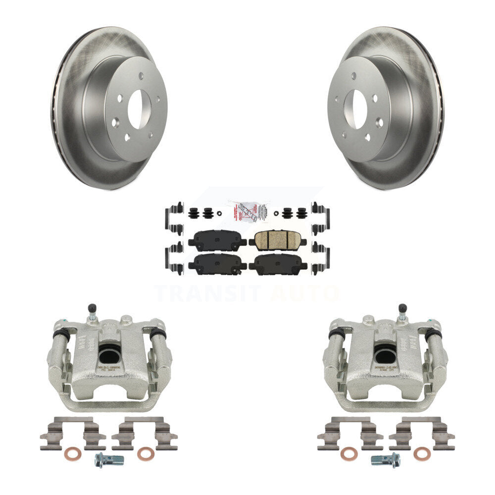 Rear Disc Brake Caliper Coated Rotors And Ceramic Pads Kit For Nissan Rogue Sport LEAF KCG-101148N by Transit Auto