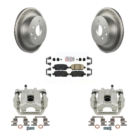 Rear Disc Brake Caliper Coated Rotors And Ceramic Pads Kit For Nissan Rogue Sport LEAF KCG-101148N by Transit Auto