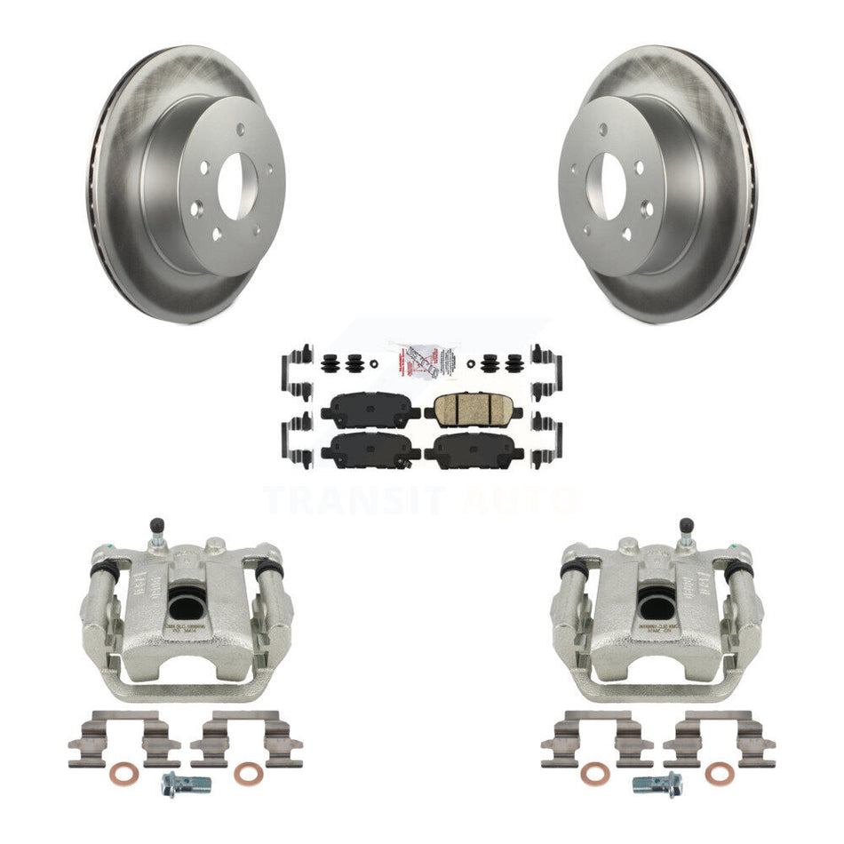 Rear Disc Brake Caliper Coated Rotors And Ceramic Pads Kit For Nissan Rogue Sport LEAF KCG-101148N by Transit Auto