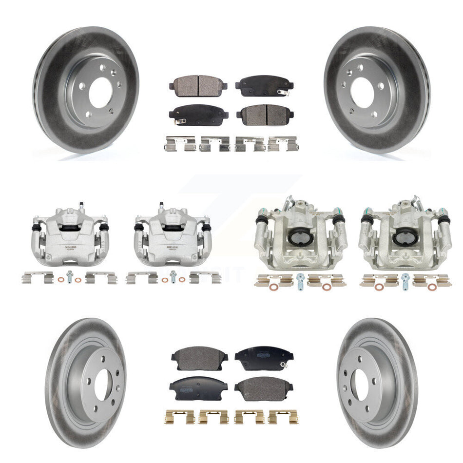 Front Rear Brake Caliper Coat Rotor And Semi-Metallic Pad Kit (10Pc) For Chevrolet Cruze KCG-101148P