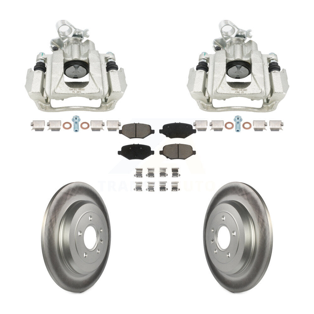 Rear Brake Caliper Coat Rotor & Ceramic Pad Kit For 2015 Ford Explorer Limited/Sport/XLT KCG-101149C