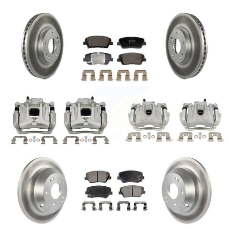 Front Rear Brake Caliper Coat Rotors & Semi-Metallic Pad Kit (10Pc) For Hyundai Santa Fe KCG-101150P