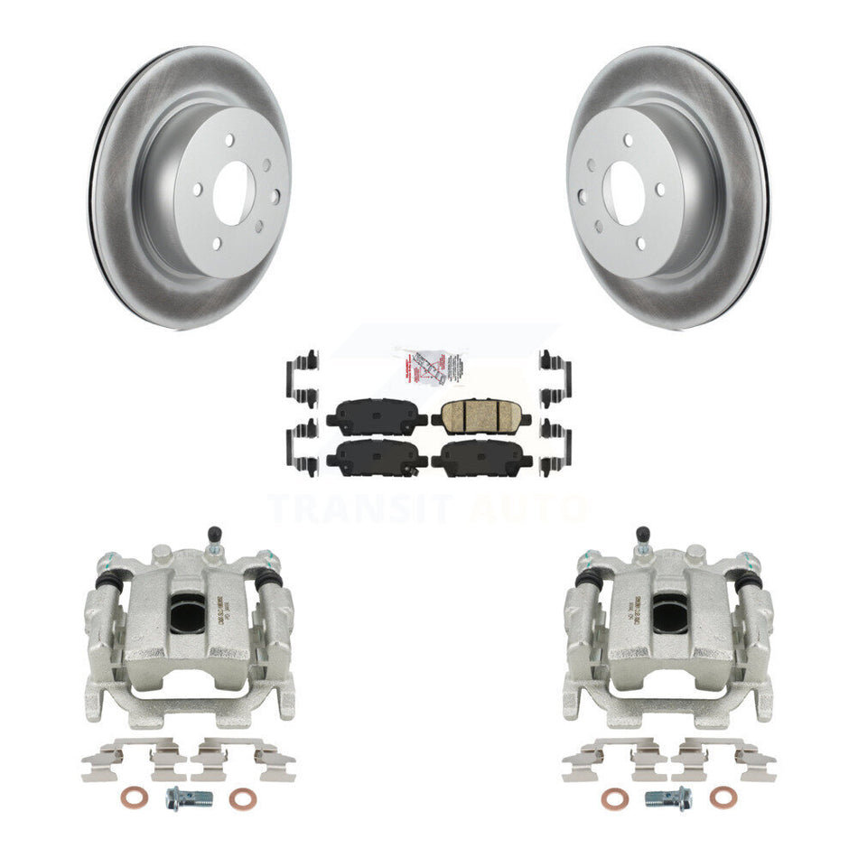 Rear Disc Brake Caliper Coated Rotors And Ceramic Pads Kit For INFINITI QX50 EX35 KCG-101151N by Transit Auto