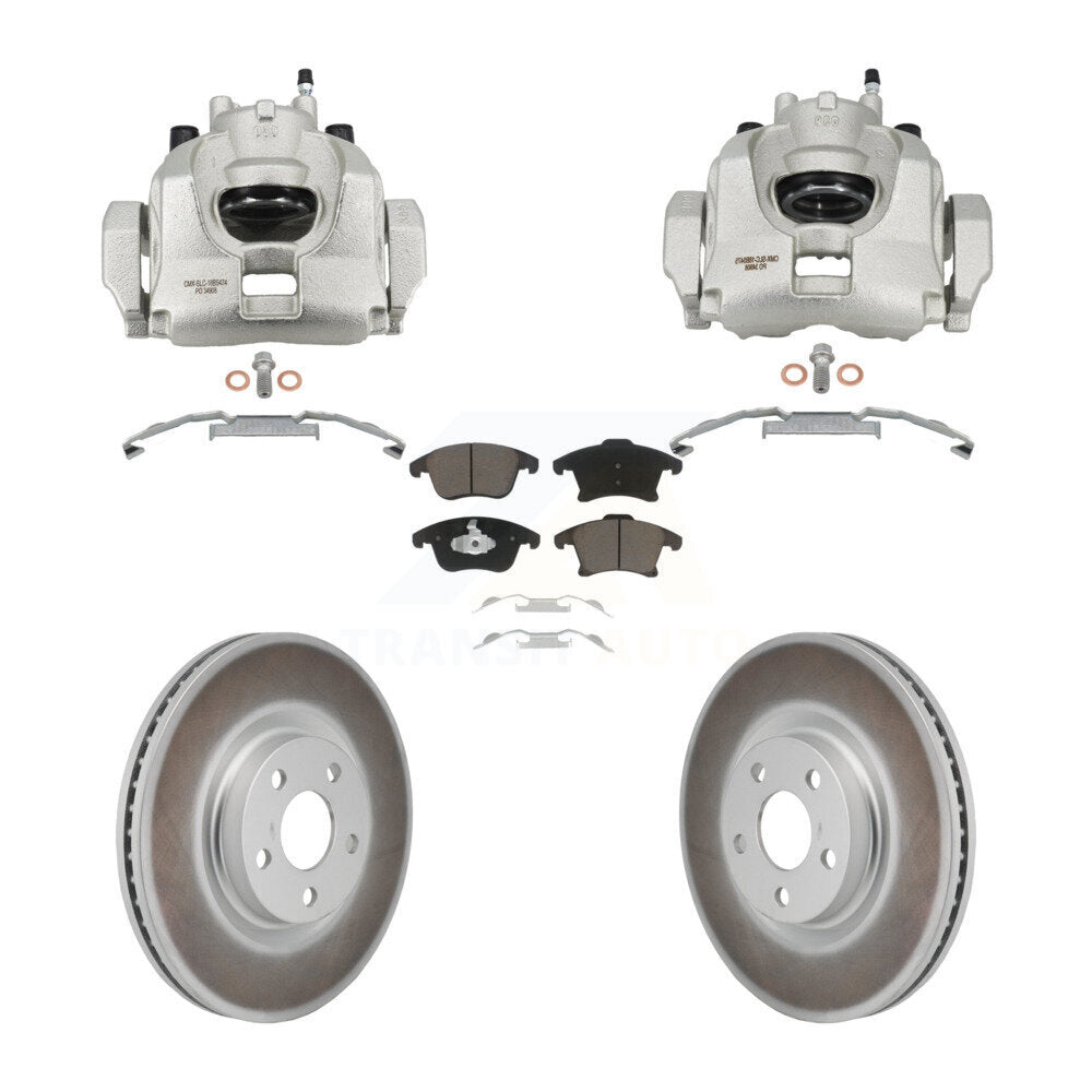 Front Disc Brake Caliper Coated Rotors And Ceramic Pads Kit For Lincoln MKZ KCG-101152C