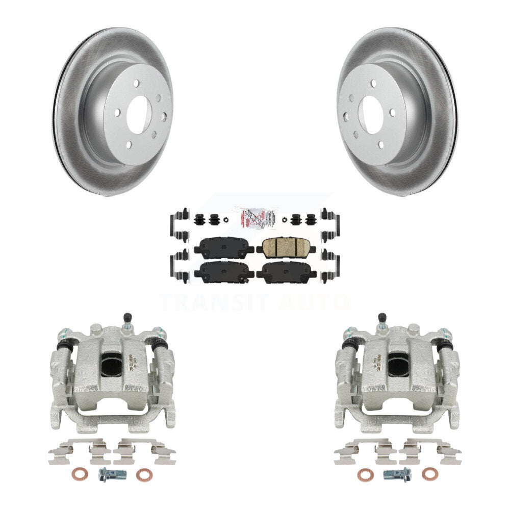 Rear Disc Brake Caliper Coated Rotors And Ceramic Pads Kit For INFINITI QX50 EX35 KCG-101152N by Transit Auto