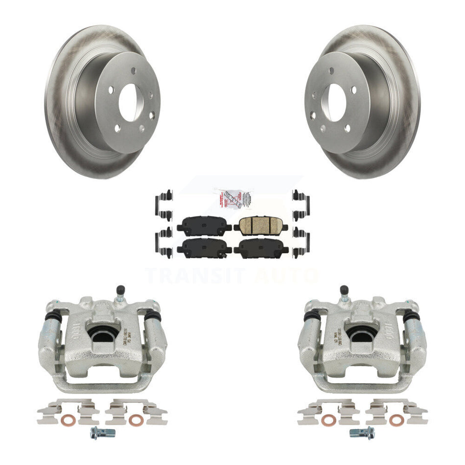 Rear Disc Brake Caliper Coated Rotors And Ceramic Pads Kit For 2013-2018 Nissan Altima KCG-101153N