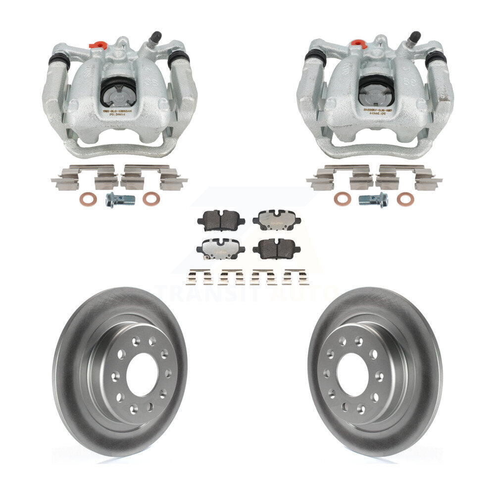 Rear Brake Caliper Coat Rotors & Semi-Metallic Pad Kit For Chevrolet Equinox GMC Terrain KCG-101153P