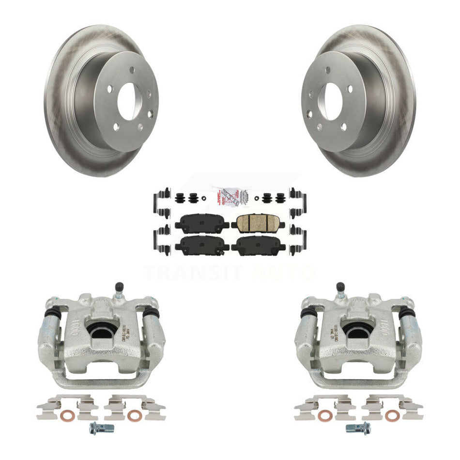 Rear Disc Brake Caliper Coated Rotors And Ceramic Pads Kit For 2013-2018 Nissan Altima KCG-101154N