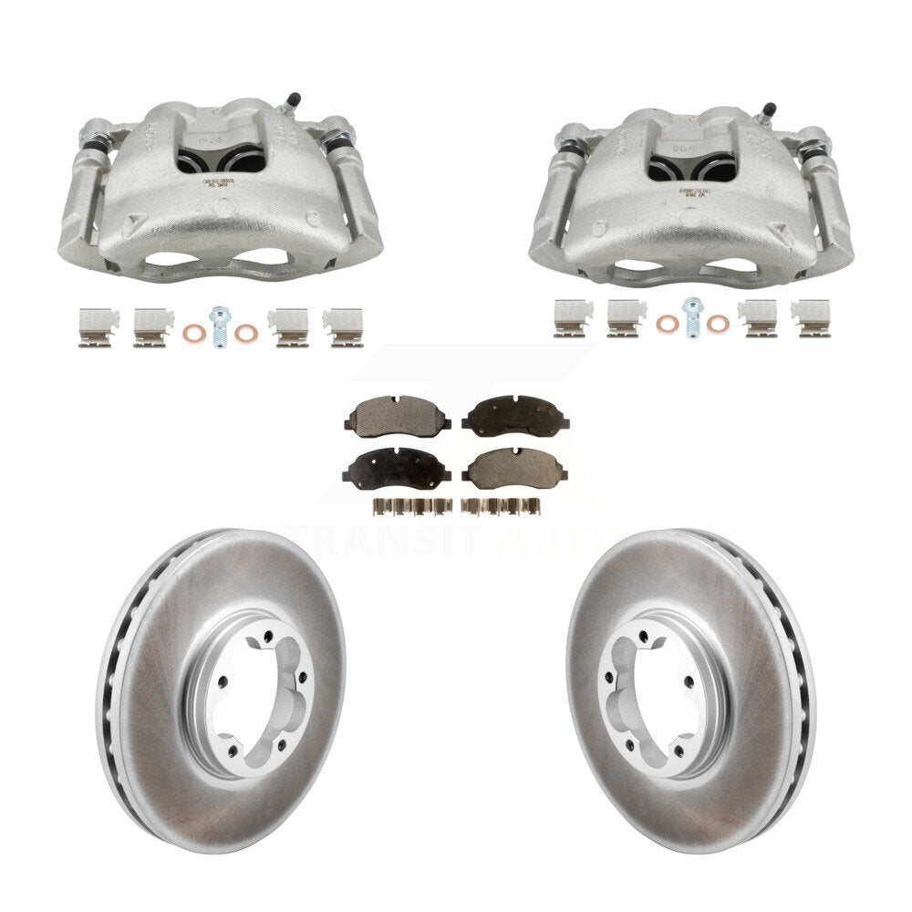 Front Brake Caliper Coat Rotors & Semi-Metallic Pad Kit For Ford Transit-250 Transit-150 KCG-101156P