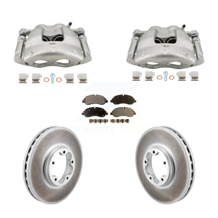 Front Brake Caliper Coat Rotors & Semi-Metallic Pad Kit For Ford Transit-250 Transit-150 KCG-101156P
