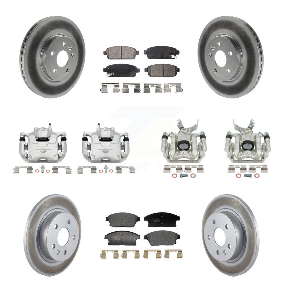 Front Rear Disc Brake Caliper Coat Rotor Ceramic Pad Kit (10Pc) For Chevrolet Trax Buick KCG-101156T