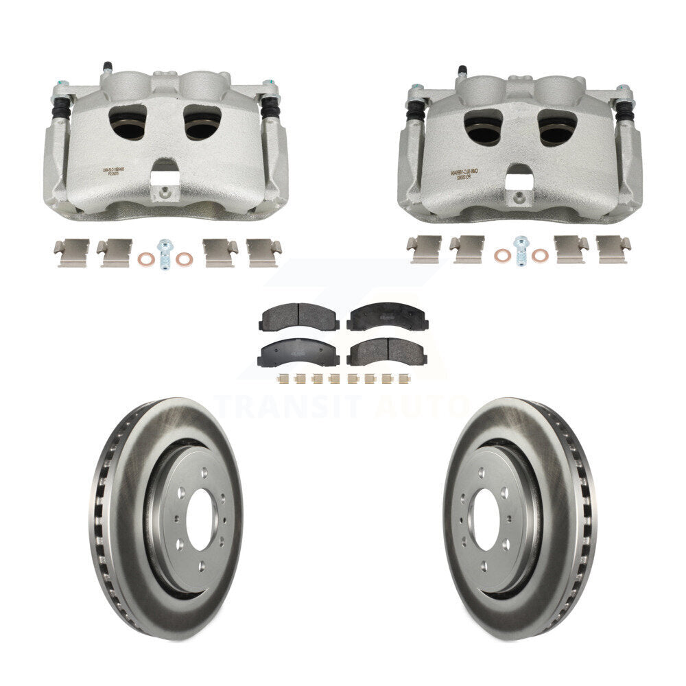 Front Disc Brake Caliper Coated Rotor And Semi-Metallic Pad Kit For 2018-2020 Ford F-150 KCG-101157P