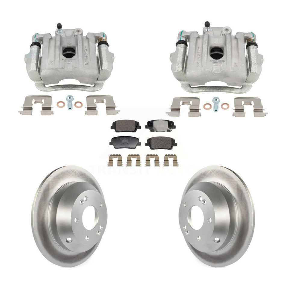 Rear Brake Caliper Coat Rotors Ceramic Pad Kit For Hyundai Santa Fe Sport Kia Sorento XL KCG-101157T