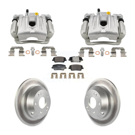Rear Disc Brake Caliper Coat Rotors And Ceramic Pad Kit For Hyundai Santa Fe Kia Sorento KCG-101158T