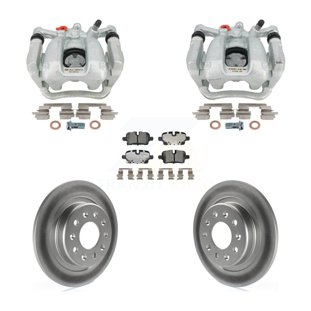 Rear Brake Caliper Coat Rotor & Ceramic Pad Kit For Chevrolet Equinox GMC Terrain Malibu KCG-101159T