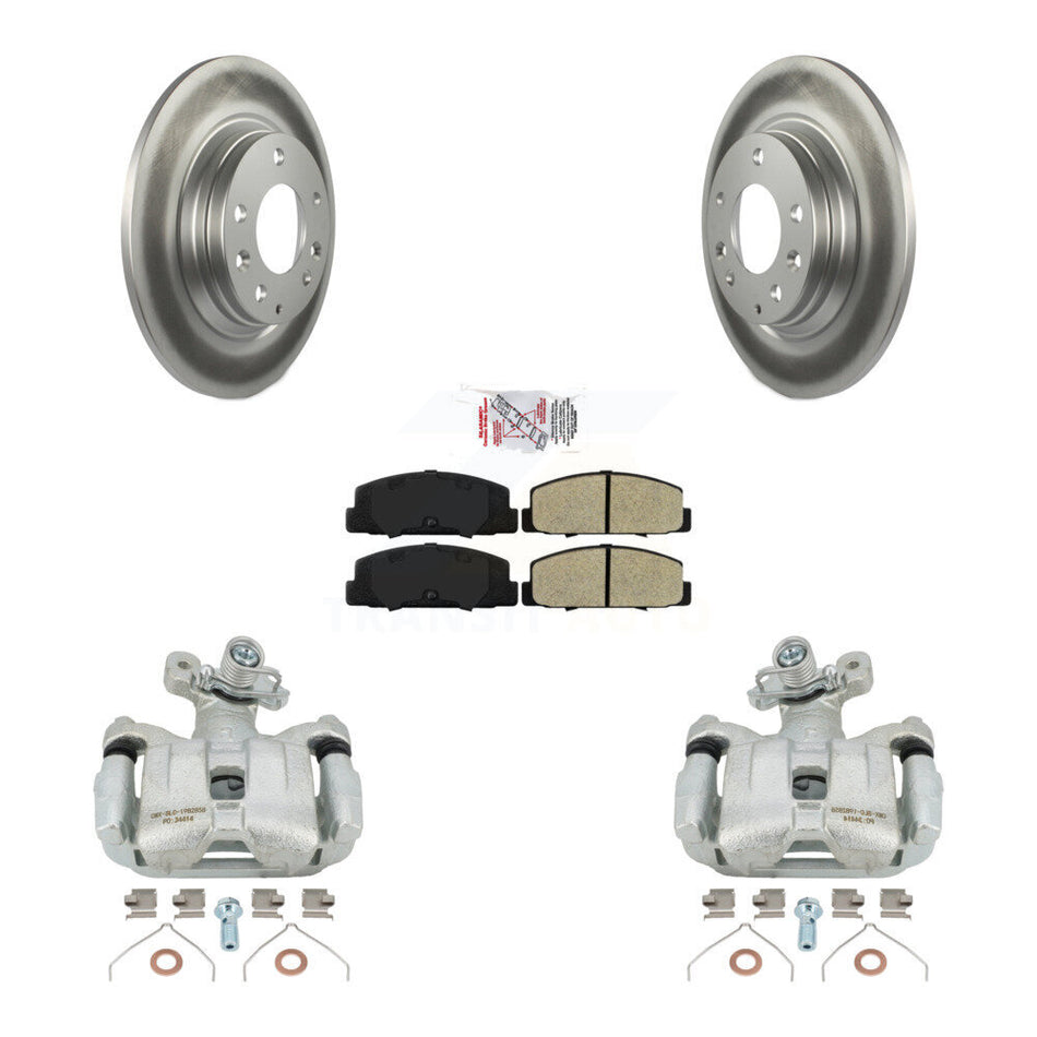 Rear Disc Brake Caliper Coated Rotors And Semi-Metallic Pads Kit For 2003-2005 Mazda 6 KCG-101160N