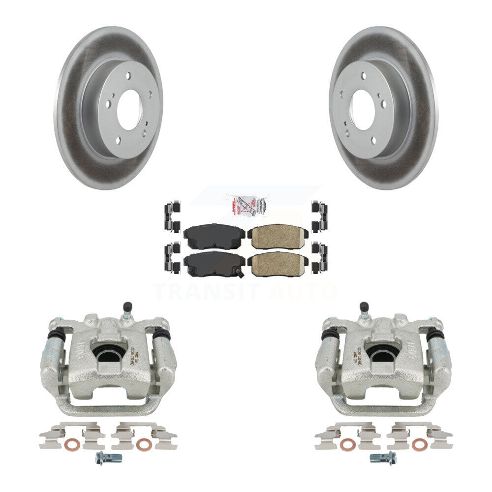 Rear Disc Brake Caliper Coated Rotors And Ceramic Pads Kit For 2003 Nissan Maxima From 01 03 KCG-101161N by Transit Auto