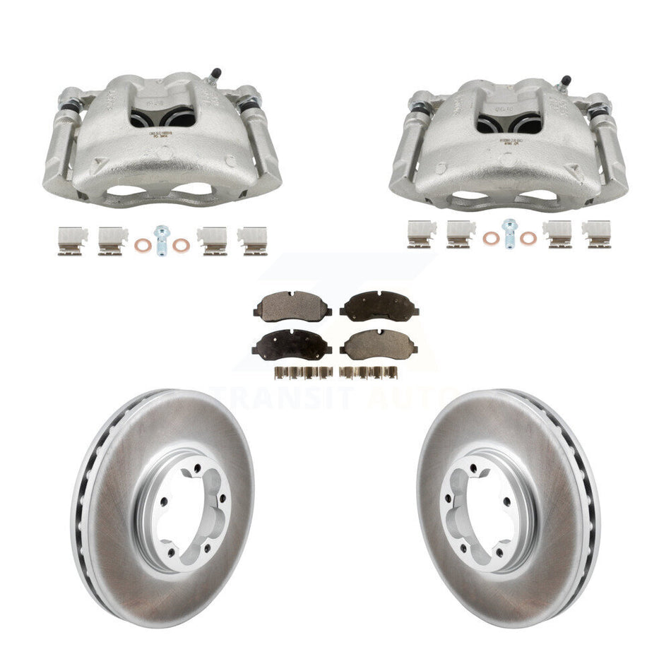 Front Disc Brake Caliper Coat Rotor And Ceramic Pad Kit For Ford Transit-250 Transit-150 KCG-101161T