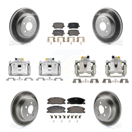 Front Rear Disc Brake Caliper Coat Rotors Semi-Metallic Pad Kit (10Pc) For Dodge Charger KCG-101162P