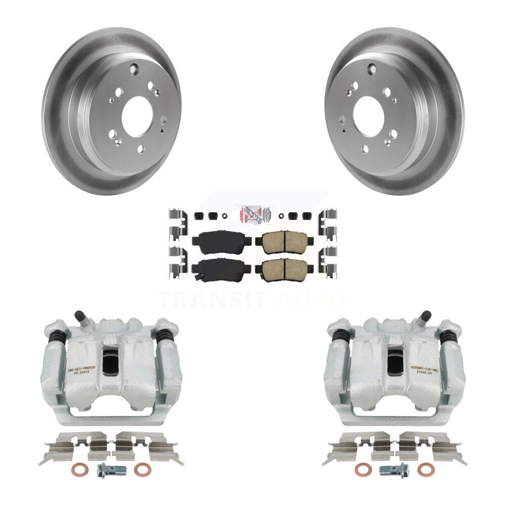 Rear Disc Brake Caliper Coated Rotors And Ceramic Pads Kit For 2005-2010 Honda Odyssey KCG-101163N by Transit Auto