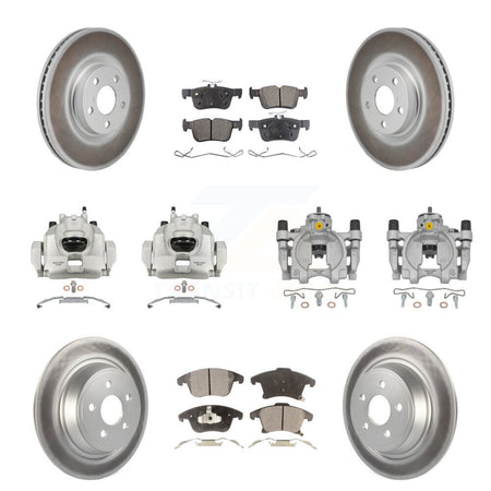 Front Rear Disc Brake Caliper Coated Rotors And Ceramic Pads Kit (10Pc) For Lincoln MKZ KCG-101165T