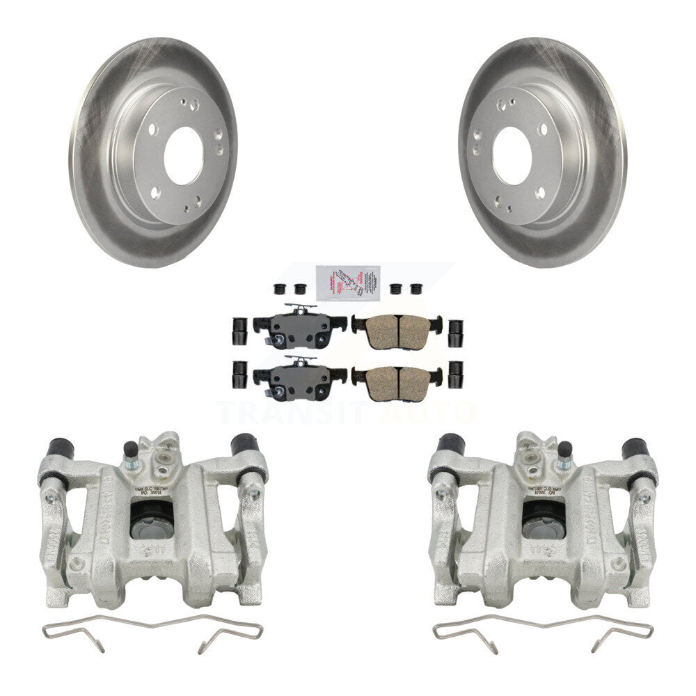 Rear Disc Brake Caliper Coated Rotors And Ceramic Pads Kit For Honda Civic Insight KCG-101167N