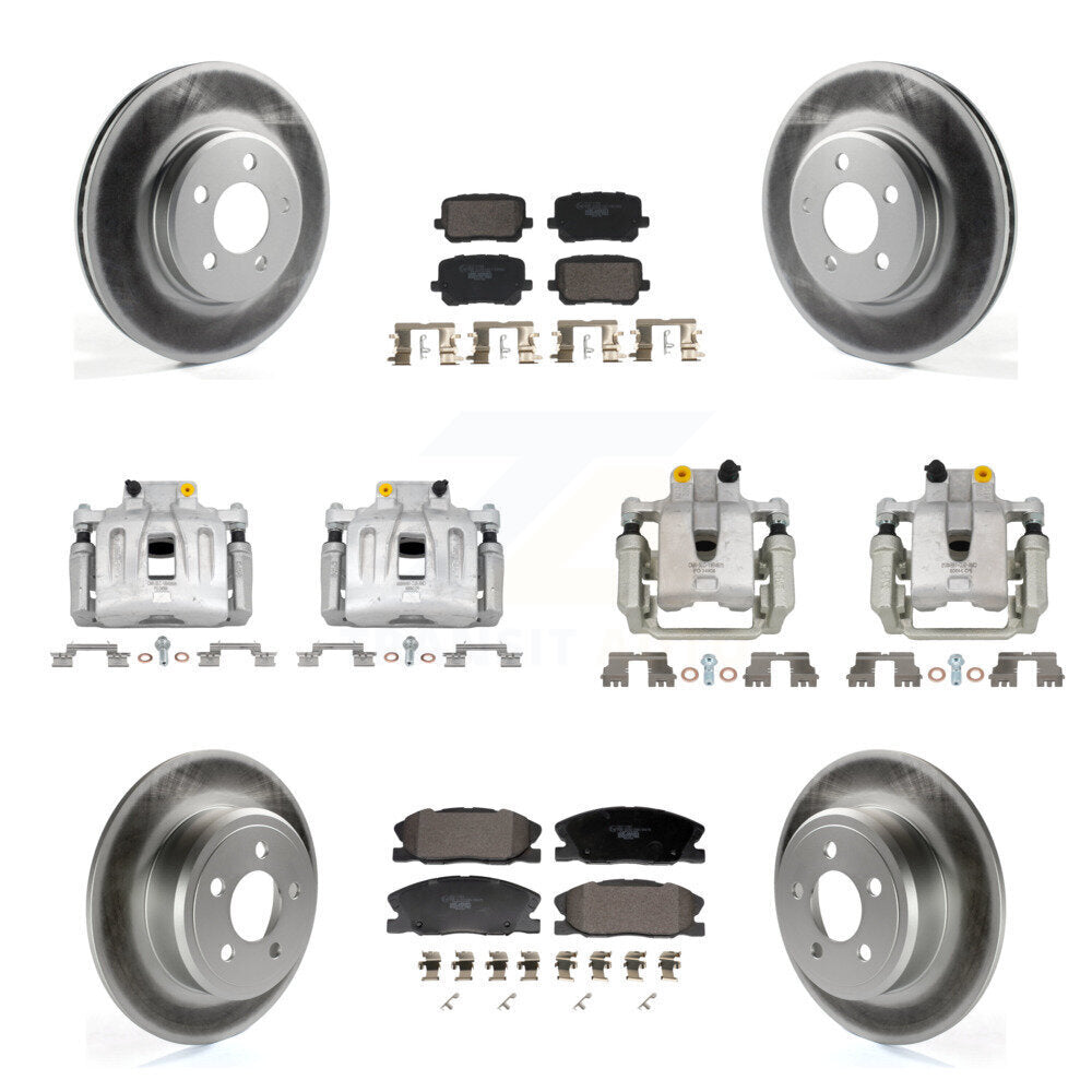 Front Rear Disc Brake Caliper Coated Rotors And Ceramic Pad Kit (10Pc) For Dodge Charger KCG-101167T