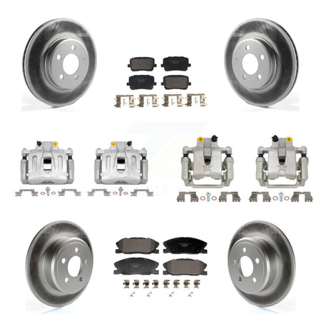 Front Rear Disc Brake Caliper Coated Rotors And Ceramic Pad Kit (10Pc) For Dodge Charger KCG-101167T