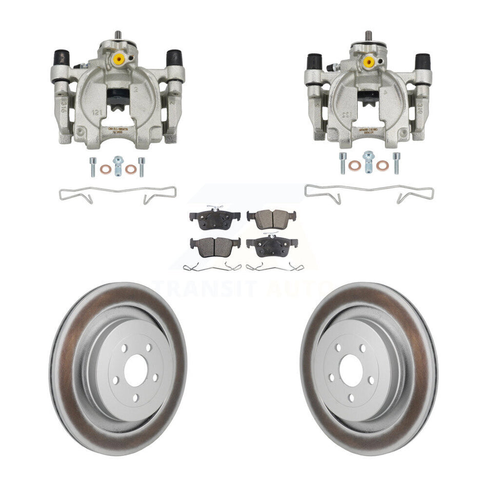 Rear Brake Caliper Coat Rotor & Semi-Metallic Pad Kit For 2019-2022 Lincoln Nautilus FWD KCG-101168P