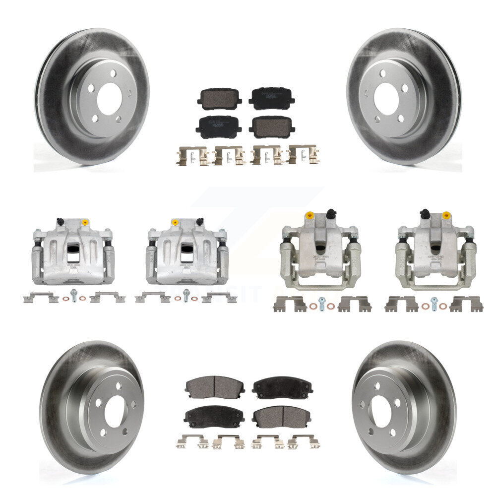 Front Rear Disc Brake Caliper Coated Rotors And Ceramic Pad Kit (10Pc) For Dodge Charger KCG-101168T