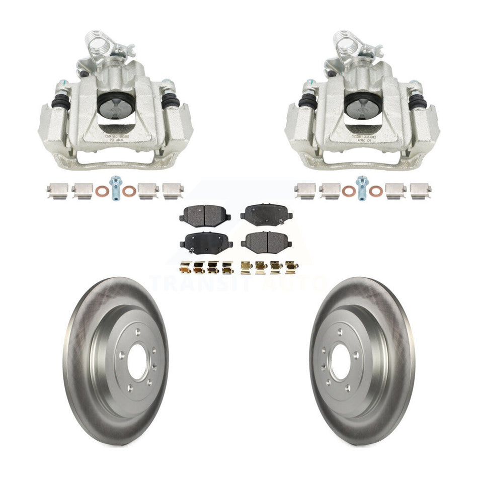 Rear Brake Caliper Coat Rotor & Ceramic Pad Kit For 2015 Ford Explorer Limited/Sport/XLT KCG-101172T