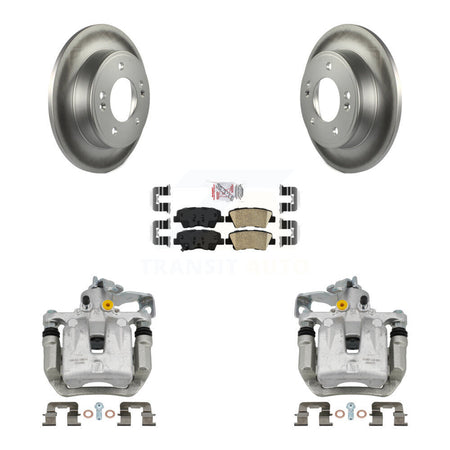 Rear Brake Caliper Coat Rotors Ceramic Pad Kit For Hyundai Elantra GT Kia Forte Veloster KCG-101178N
