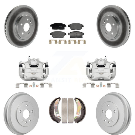 Front Rear Brake Caliper Coat Rotors Drum Ceramic Pad Kit (8Pc) For 13-17 Chevrolet Trax KCG-101179T