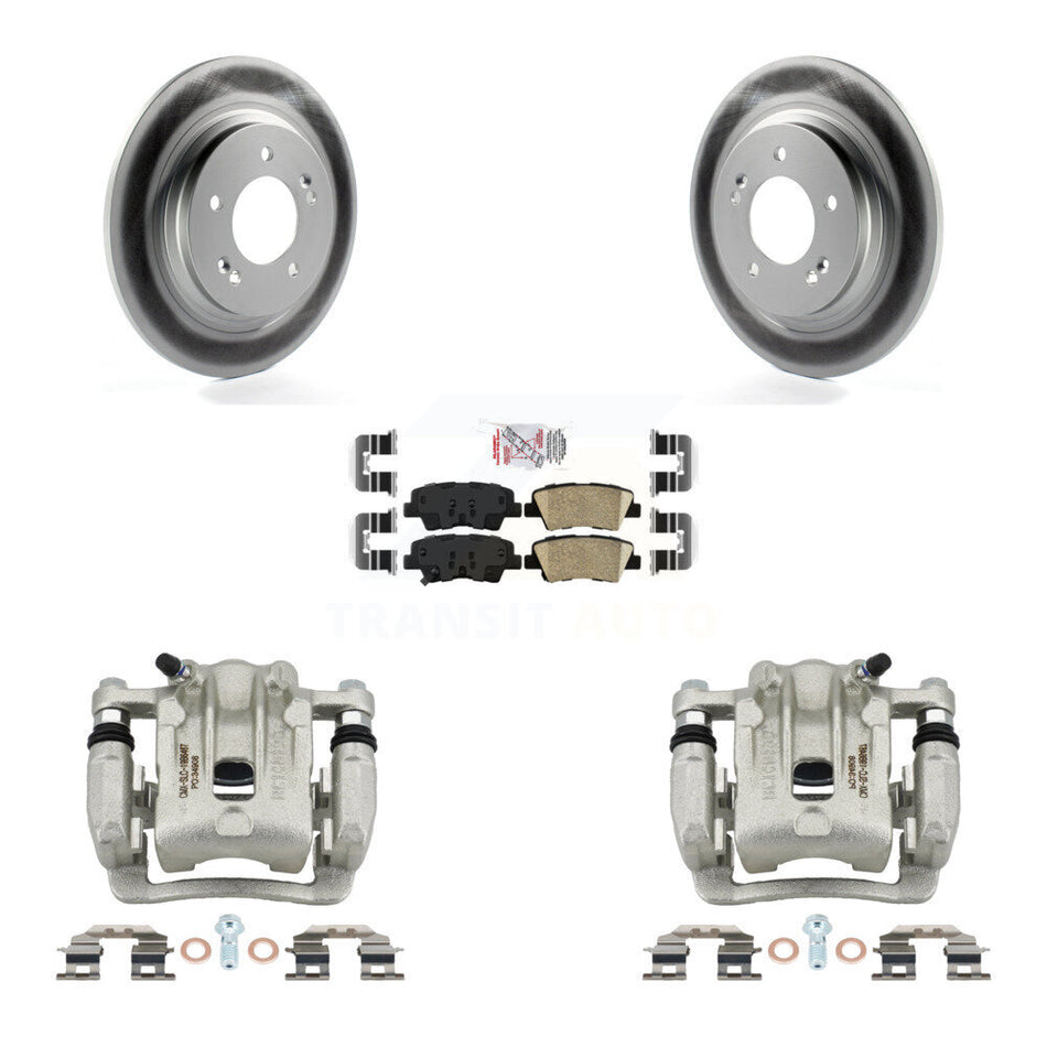Rear Brake Caliper Coat Rotor Ceramic Pad Kit For Kia Optima With Electric Parking KCG-101180N