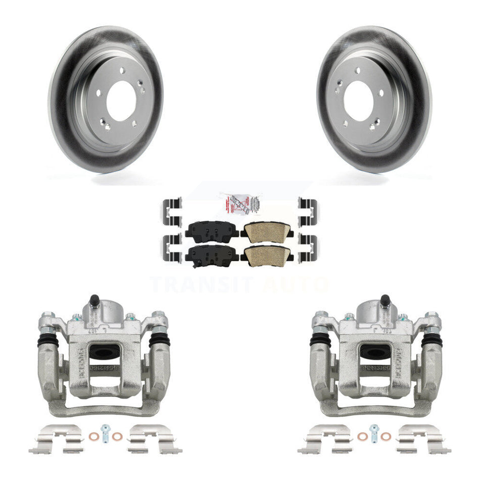 Rear Brake Caliper Coat Rotor Ceramic Pad Kit For Kia Optima With Electric Parking KCG-101181N