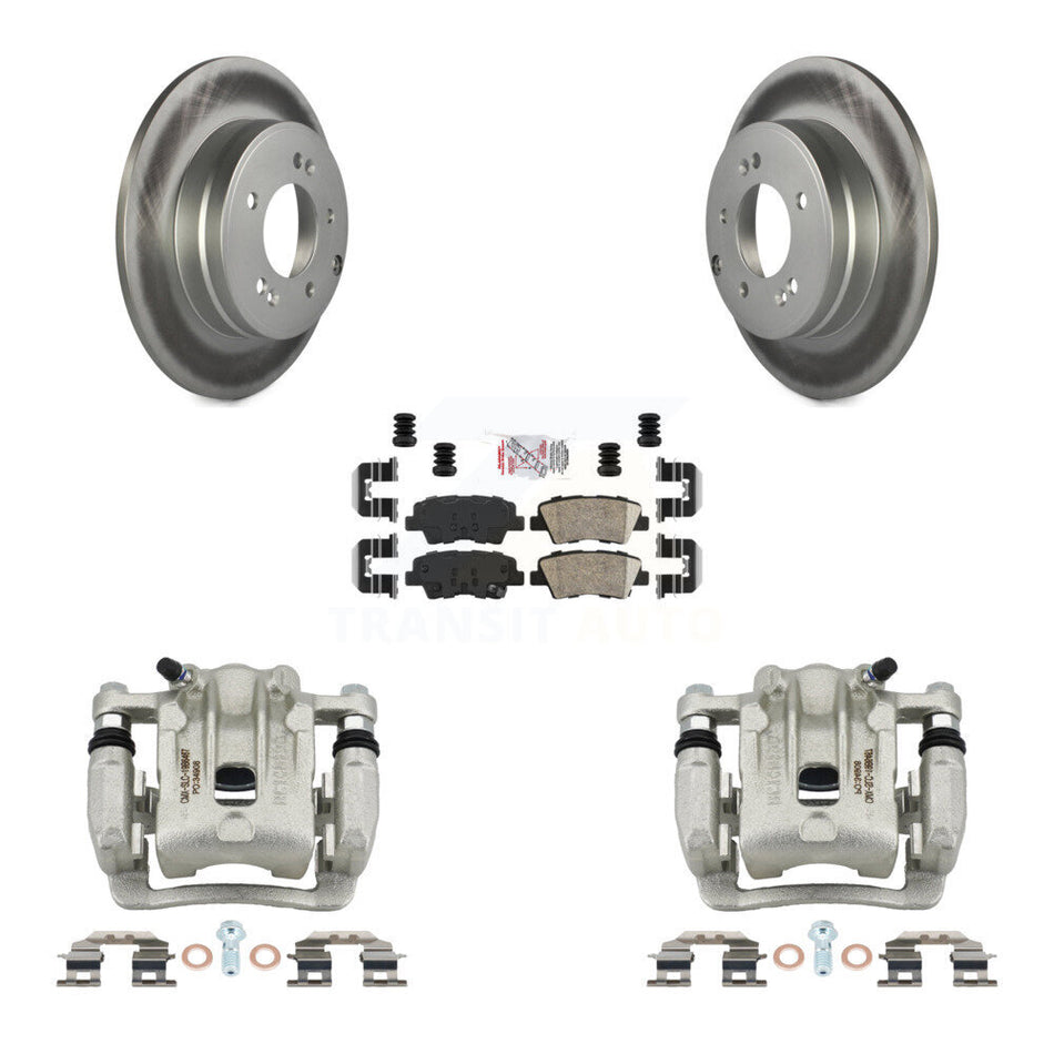Rear Disc Brake Caliper Coated Rotors And Ceramic Pads Kit For Kia Optima Hyundai Azera KCG-101182N