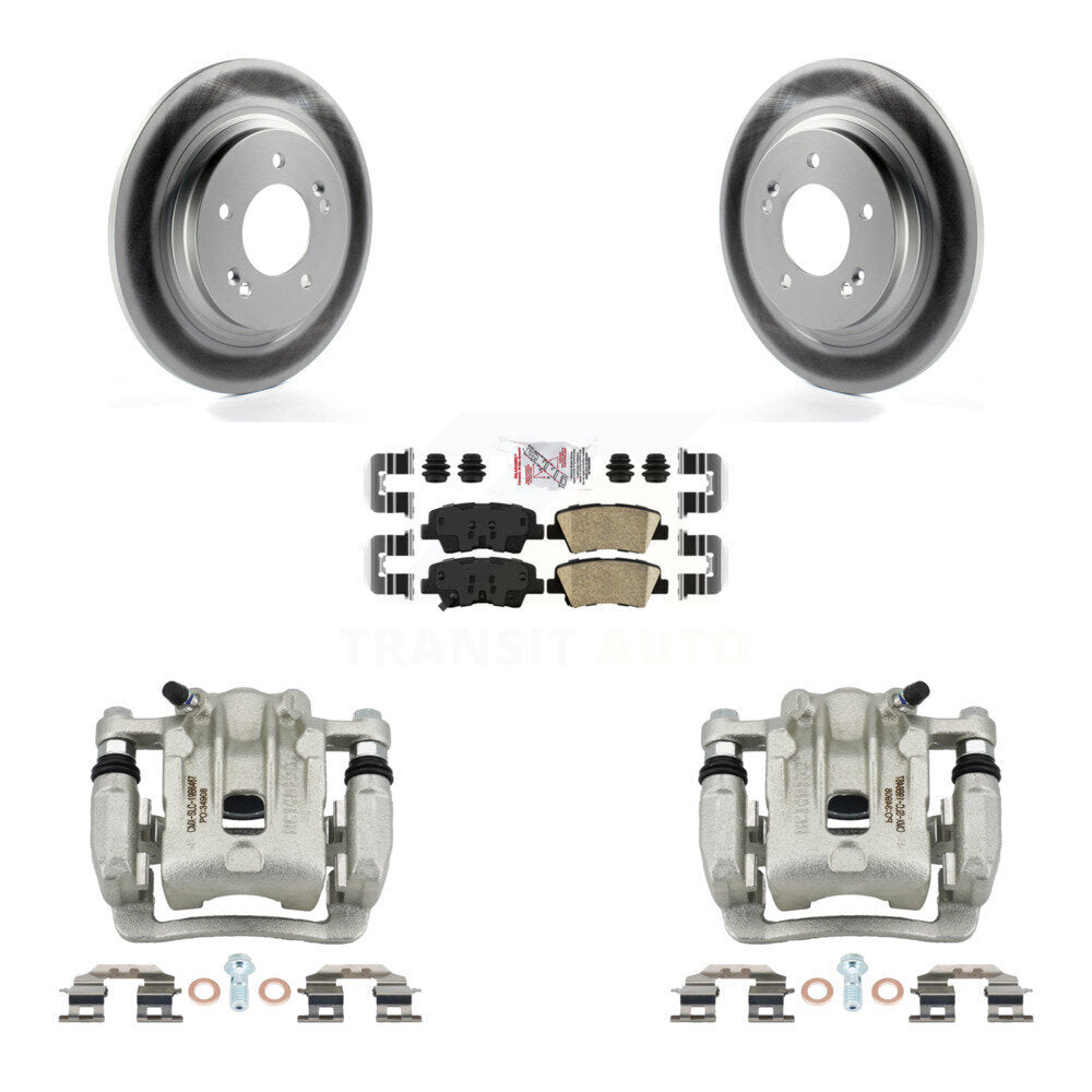 Rear Brake Caliper Coat Rotor Ceramic Pad Kit For Kia Optima With Electric Parking KCG-101183N