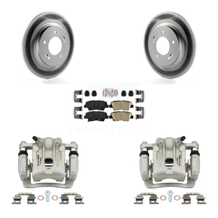 Rear Brake Caliper Coat Rotor Ceramic Pad Kit For Kia Optima With Electric Parking KCG-101183N