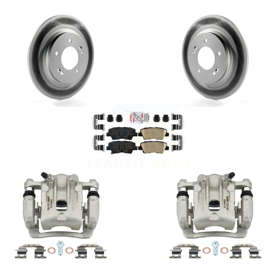 Rear Brake Caliper Coat Rotor Ceramic Pad Kit For Kia Optima With Electric Parking KCG-101183N