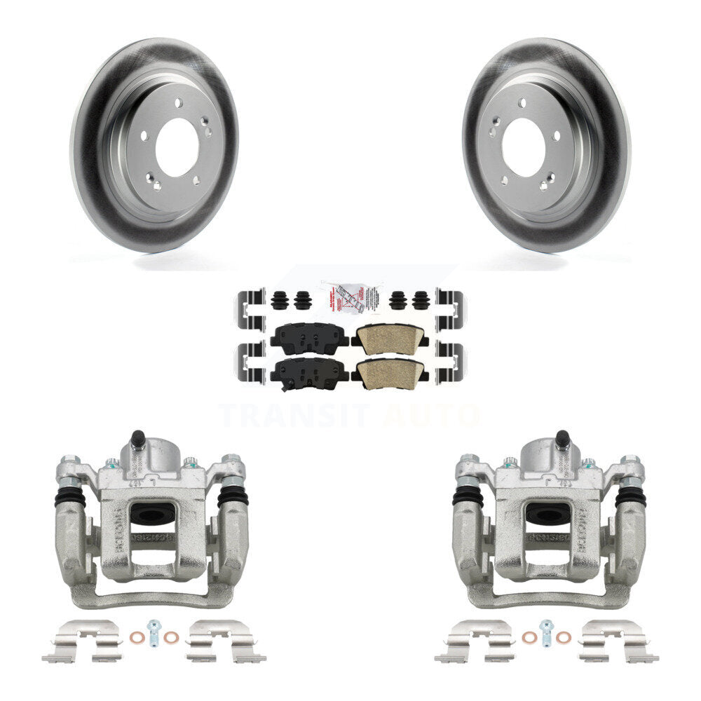 Rear Brake Caliper Coat Rotor Ceramic Pad Kit For Kia Optima With Electric Parking KCG-101184N