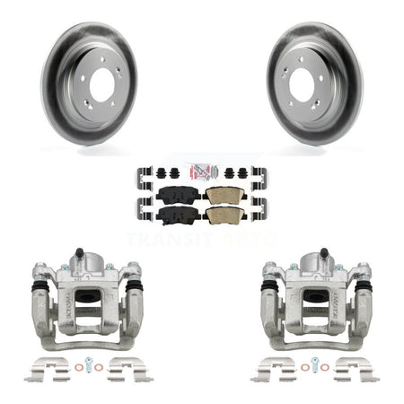 Rear Brake Caliper Coat Rotor Ceramic Pad Kit For Kia Optima With Electric Parking KCG-101184N