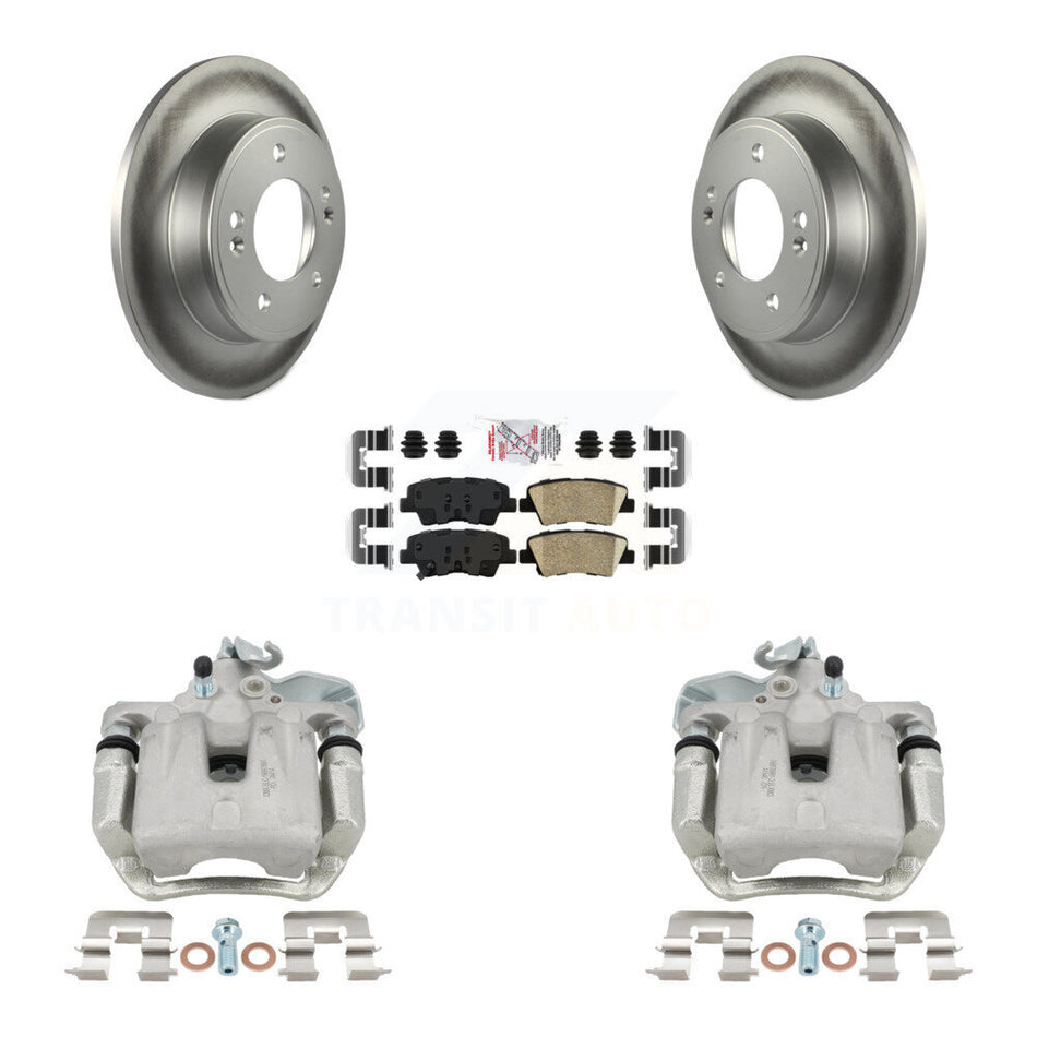 Rear Disc Brake Caliper Coated Rotors And Ceramic Pads Kit For 2014-2016 Kia Soul KCG-101191N