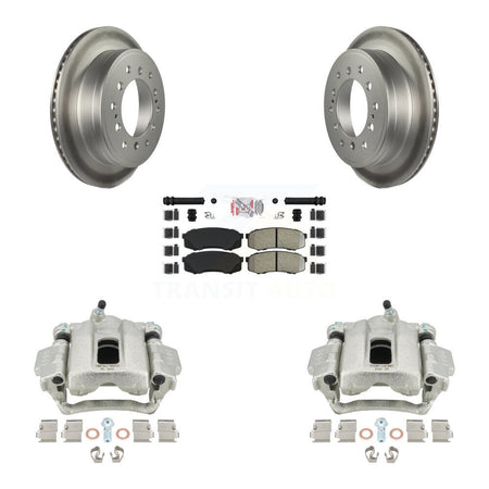 Rear Disc Brake Caliper Coated Rotors And Semi-Metallic Pads Kit For 2010-2014 Toyota FJ Cruiser KCG-101192N by Transit Auto