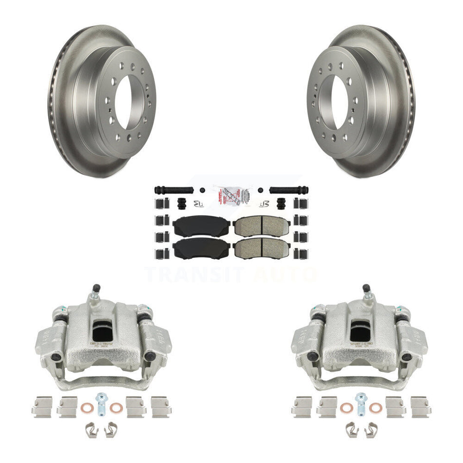 Rear Disc Brake Caliper Coated Rotors And Semi-Metallic Pads Kit For Toyota 4Runner Lexus GX460 KCG-101194N