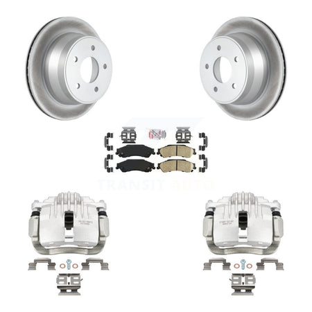 Rear Brake Caliper Coat Rotors Ceramic Pad Kit For Chevrolet GMC Blazer S10 Jimmy Sonoma KCG-101201N