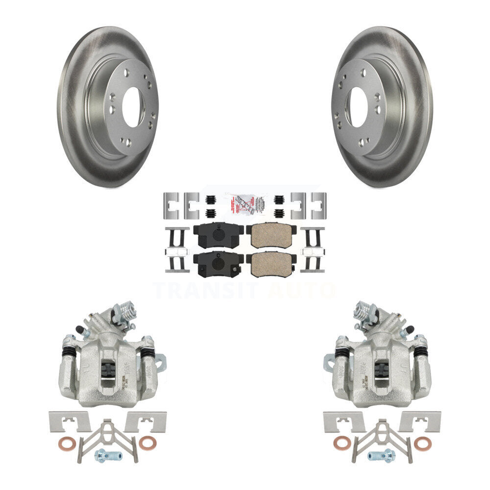 Rear Disc Brake Caliper Coated Rotors And Ceramic Pads Kit For Honda Civic Acura CSX ILX KCG-101203N
