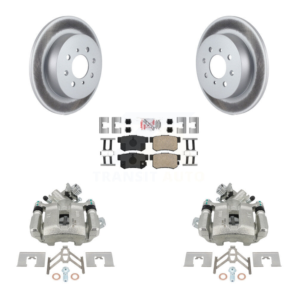 Rear Disc Brake Caliper Coated Rotors And Ceramic Pads Kit For Honda Civic Acura EL KCG-101205N
