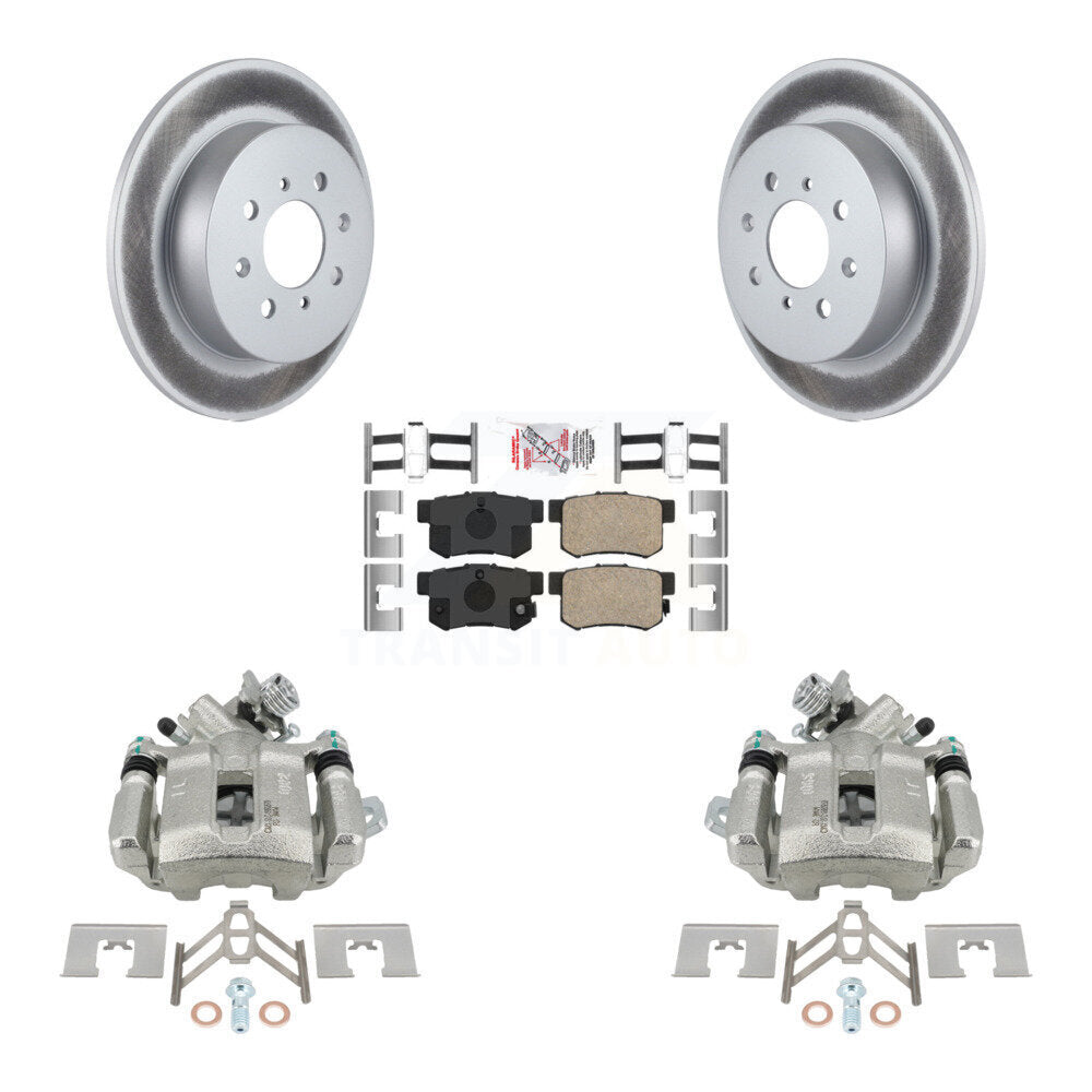 Rear Disc Brake Caliper Coated Rotors And Ceramic Pads Kit For Honda Civic Acura EL KCG-101206N