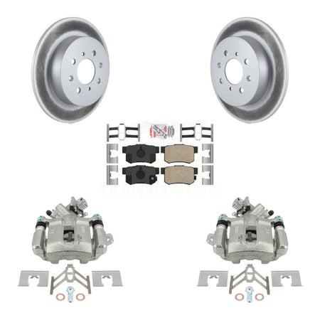 Rear Disc Brake Caliper Coated Rotors And Ceramic Pads Kit For Honda Civic Acura EL KCG-101206N