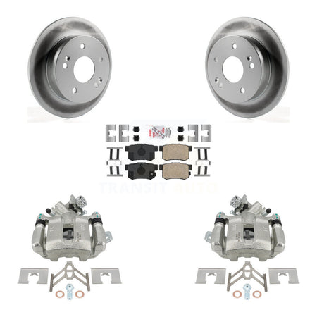 Rear Disc Brake Caliper Coated Rotors And Ceramic Pads Kit For Honda Civic Acura RSX KCG-101209N